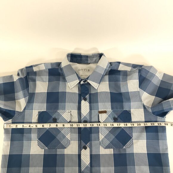 Orvis Short Sleeve Button Up Shirt Men's Large Plaid Casual Travel Outdoor - Picture 7 of 11